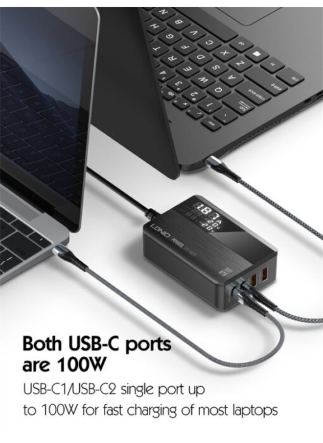 LDNIO - 100W USB C Charger, 4-Port Desktop USB Charger Station with PD+QC3.0, Multiport Fast Charger Adapter Compatible with MacBook Pro/Air, iPhone 13 Pro Max/12 Pro Max, iPad Series - Image 1