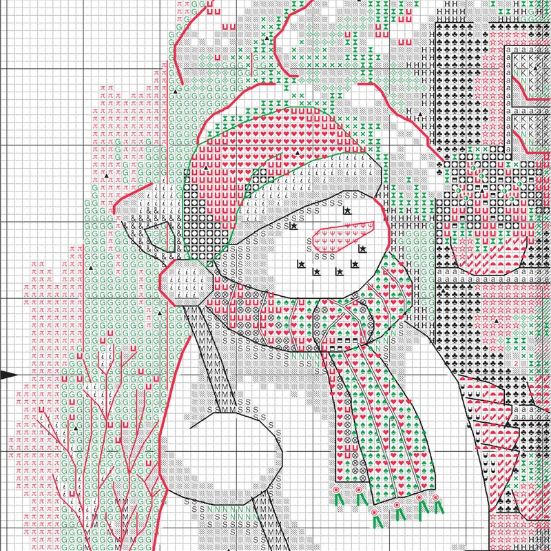 Dimensions Counted Cross Stitch Kit 'Garden Shed Snowman' 14 Count White Aida, 12'' x 14'' - Image 4
