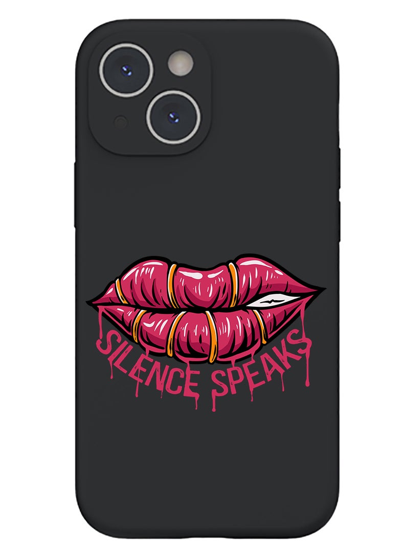 Theodor Protective Slim Fit Case Liquid Silicone Cover with Full Body Protection Anti-Scratch Shockproof Case For iPhone 13 Black  - Social Distancing expert copy - Image 1