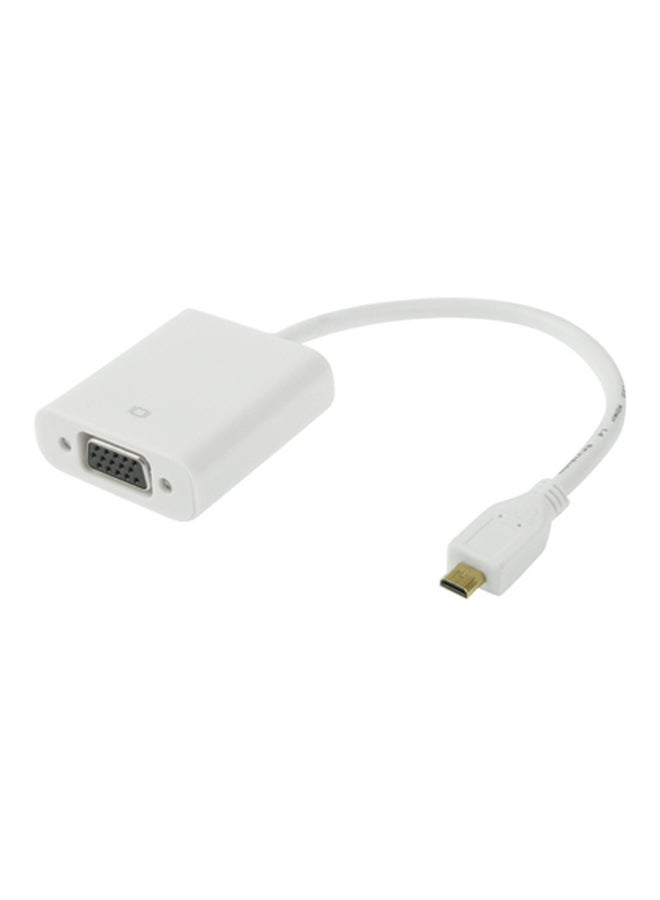 Micro HDMI Male To VGA Female Adapter Cable White