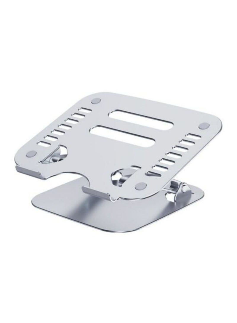 Adjustable Aluminium Alloy Laptop Stand Multi Angle Foldable Notebook Heat Dissipation Holder Silver - Image 1