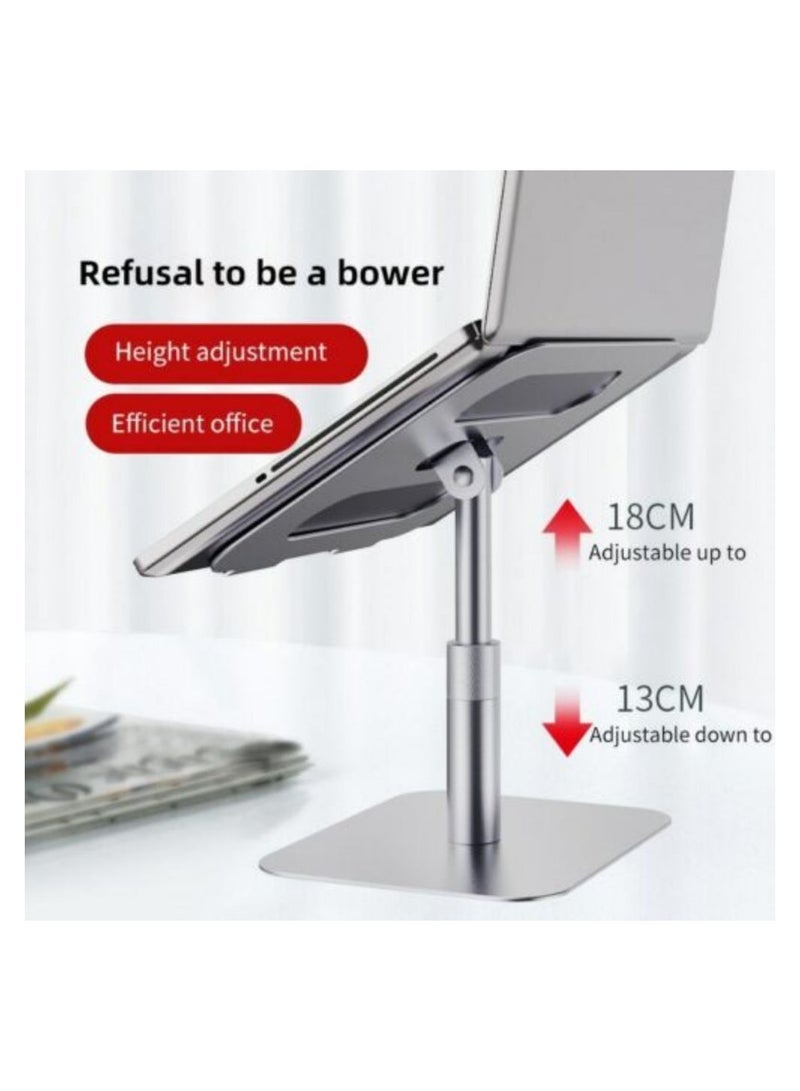Adjustable Aluminium Alloy Laptop Stand Multi Angle Foldable Notebook Heat Dissipation Holder Silver - Image 2