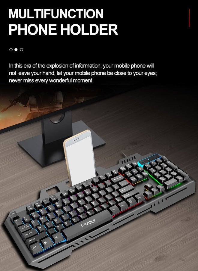 T-WOLF Mechanical Feel Gaming Keyboard with Cool Backlight - Image 5