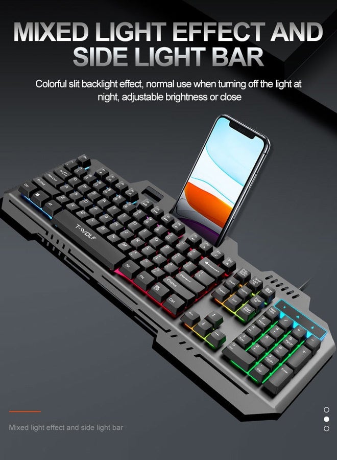T-WOLF Mechanical Feel Gaming Keyboard with Cool Backlight - Image 4