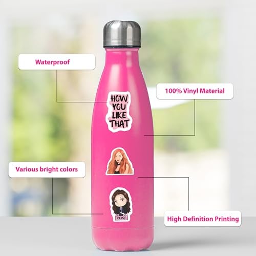 Goelite Blackpink Stickers Merch, K-Pop Vinyl Sticker Stationery Set for Journals, Mobile Phone Covers, Diary, Water Bottles, Aesthetic (Pack of 52) - Image 4