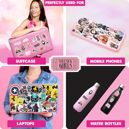Goelite Blackpink Stickers Merch, K-Pop Vinyl Sticker Stationery Set for Journals, Mobile Phone Covers, Diary, Water Bottles, Aesthetic (Pack of 52) - Image 5