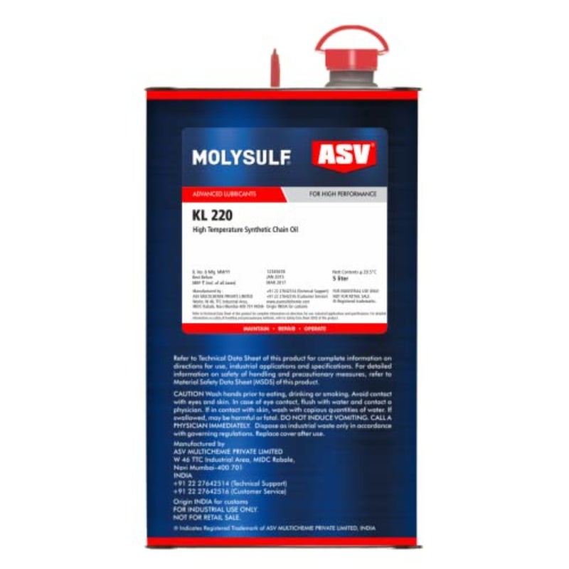 Synthetic Chain Oil For High Temperatures NET 5ltrs - Image 3