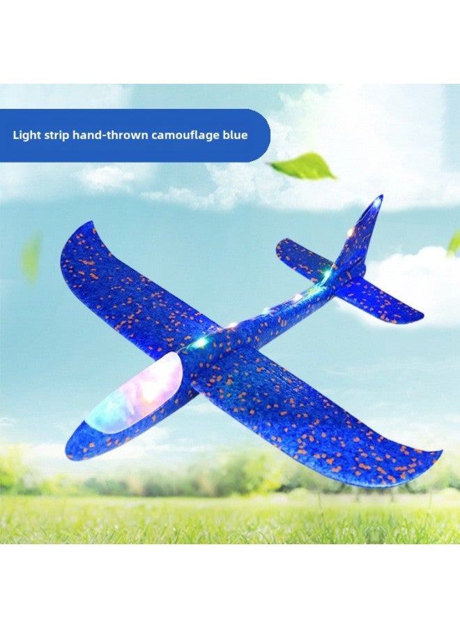 Foam Aircraft 44cm Hand Throwing Foam Aircraft Outdoor Children's Toy Gliding Swing Aircraft Model Sliding Toy-Color:Blue Foam Aircraft 44cm ]  - Image 1