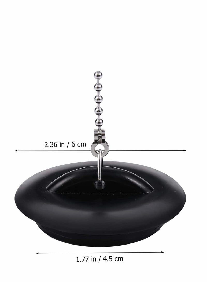 KASTWAVE 2 Pcs Tub Stopper Bathroom Sink Drain Plug Silicone Bathtub Drain Stopper with Chains for Kitchen Bathtub Bathroom Sink Drains - Image 4