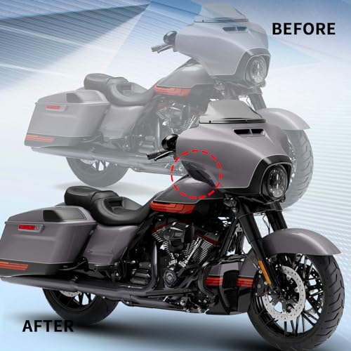KAKABAS Dark Smoke Wind Deflectors Side Wings Compatible with Harley Davidson Electra Glide Street Glide Trike 2014-2022,Adjustable Motorcycle Fairing Side Shield,Air Deflectors kit 2PCS - Image 5