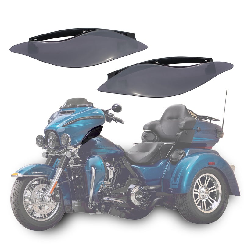 KAKABAS Dark Smoke Wind Deflectors Side Wings Compatible with Harley Davidson Electra Glide Street Glide Trike 2014-2022,Adjustable Motorcycle Fairing Side Shield,Air Deflectors kit 2PCS - Image 2