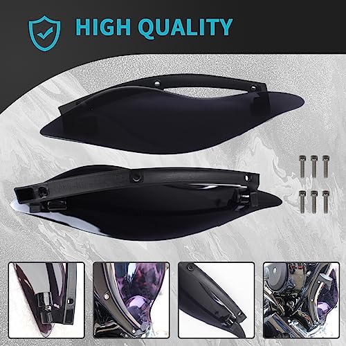 KAKABAS Dark Smoke Wind Deflectors Side Wings Compatible with Harley Davidson Electra Glide Street Glide Trike 2014-2022,Adjustable Motorcycle Fairing Side Shield,Air Deflectors kit 2PCS - Image 4
