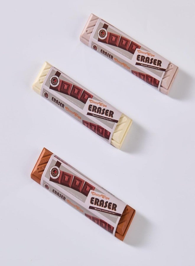 RAZZES Cute Chocolate Shaped Eraser White and Brown Erasers Rubber for Kids Students, Soft & Smooth Erasing, Stationery Gift for Kids, Return Gift Pack of 3 - Image 3