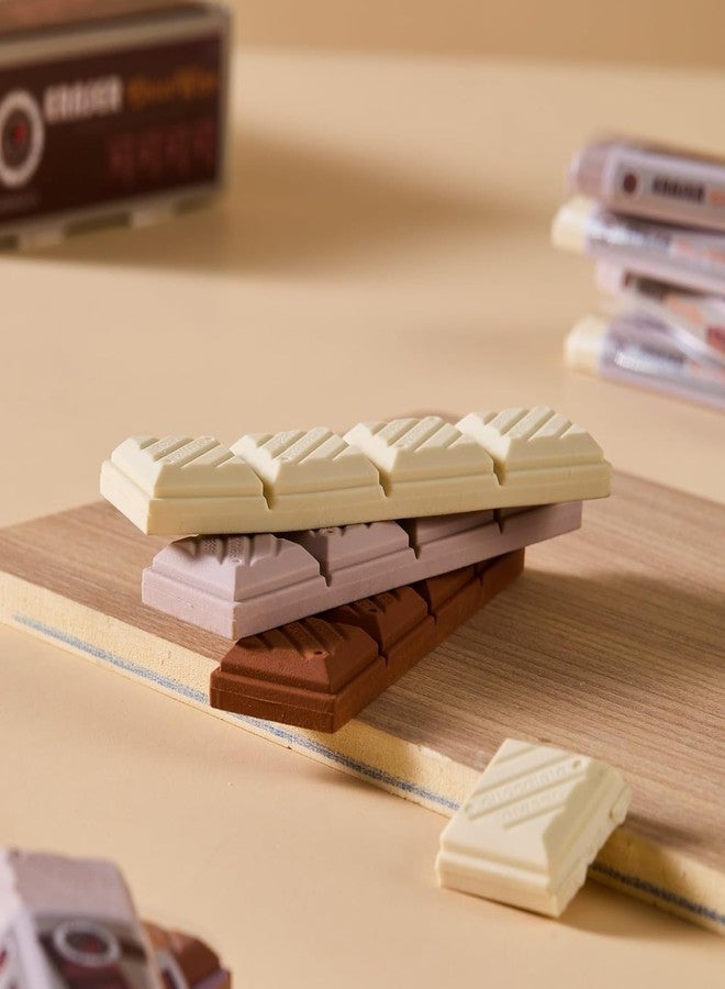 RAZZES Cute Chocolate Shaped Eraser White and Brown Erasers Rubber for Kids Students, Soft & Smooth Erasing, Stationery Gift for Kids, Return Gift Pack of 3 - Image 5