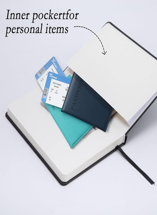 ديلي دفتر ملاحظات ديلي A5 مسطر، 160 صفحة، غلاف مقوى، دفتر كتابة، 5.5 بوصة × 8.2 بوصة، دفتر مسطر للمكتب والمدرسة وتدوين الملاحظات في العمل (أسود) - Image 5