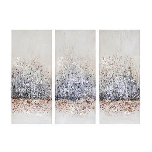 madison park Madison Park Wall Art Living Room Dcor  Twilight Mystere 100 Hand Brush Embellished Canvas 3 Piece Set Each 15W x 35H x 15D BlushGrey 