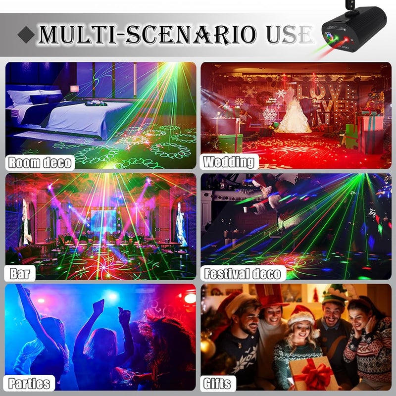 LOAIDU Party Lights,LED Disco Strobe Light,RGB Sound Activated with Remote Control Stage Lights,DJ Light Various Patterns Projector Effect for Bar Club Birthday Parties Christmas Holiday Decorations - Image 3
