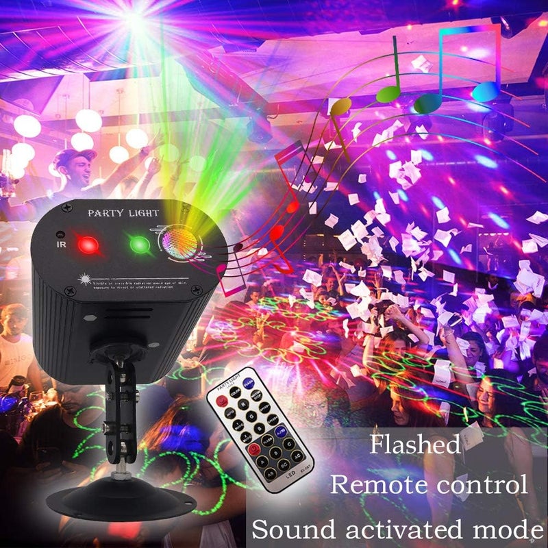 LOAIDU Party Lights,LED Disco Strobe Light,RGB Sound Activated with Remote Control Stage Lights,DJ Light Various Patterns Projector Effect for Bar Club Birthday Parties Christmas Holiday Decorations - Image 5
