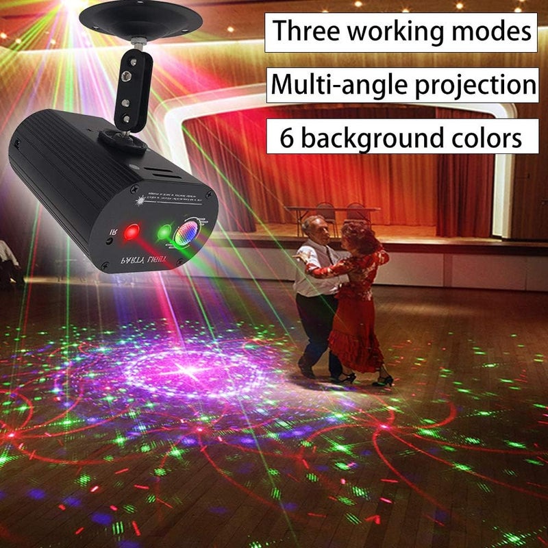 LOAIDU Party Lights,LED Disco Strobe Light,RGB Sound Activated with Remote Control Stage Lights,DJ Light Various Patterns Projector Effect for Bar Club Birthday Parties Christmas Holiday Decorations - Image 4