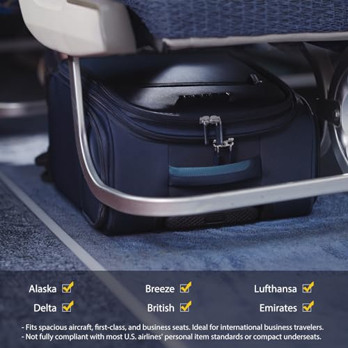 Verage Underseat Carry On Luggage with Wheels & USB Port,14 inch Wheeled Spinner Bag Carry-on Luggages for Airlines, Lightweight Suitcase Men Women, Pilots and Crew (14.5-Inch Plus Underseat Pro) - Image 3