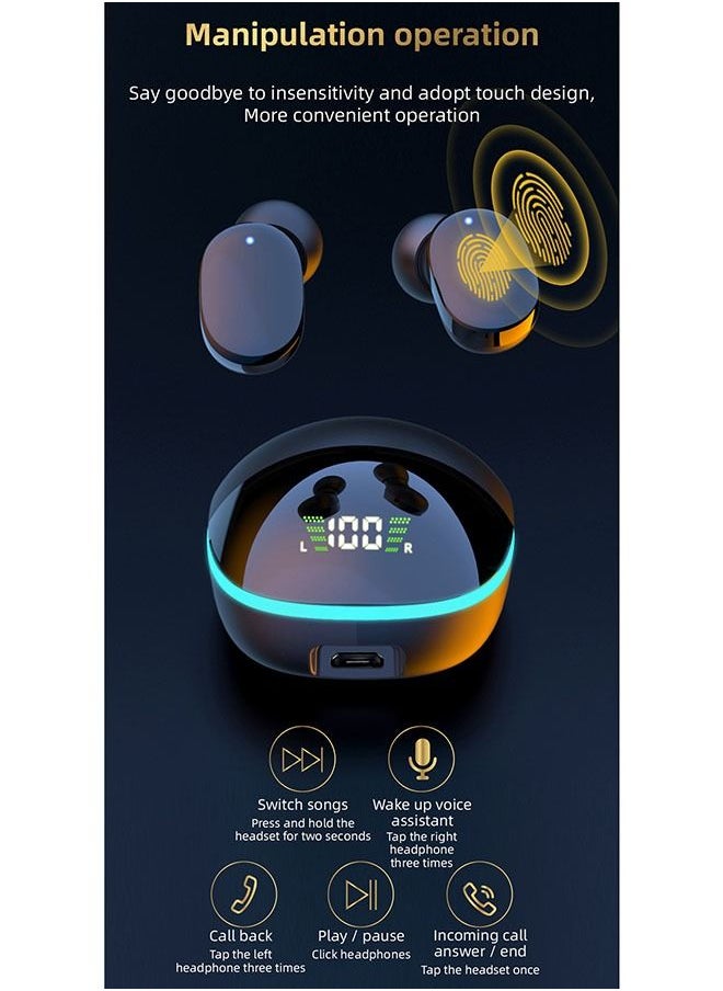 ZCM-HAPPY TWS Wireless Headphones Bluetooth 5.0 Dual Stereo Bass Touch Control Life Waterproof  - Image 4