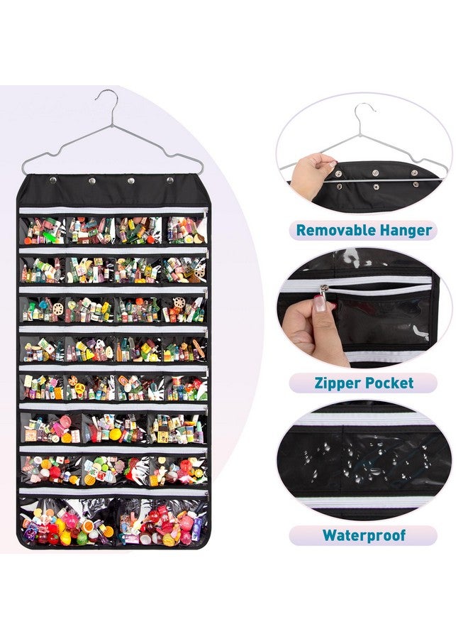 JOYMOMO JOYMOMO Hanging Mini Brand Organizer with 56 Slots for Real Littles (Mini Brands Not Included) - Double Sided, Black  - Image 3