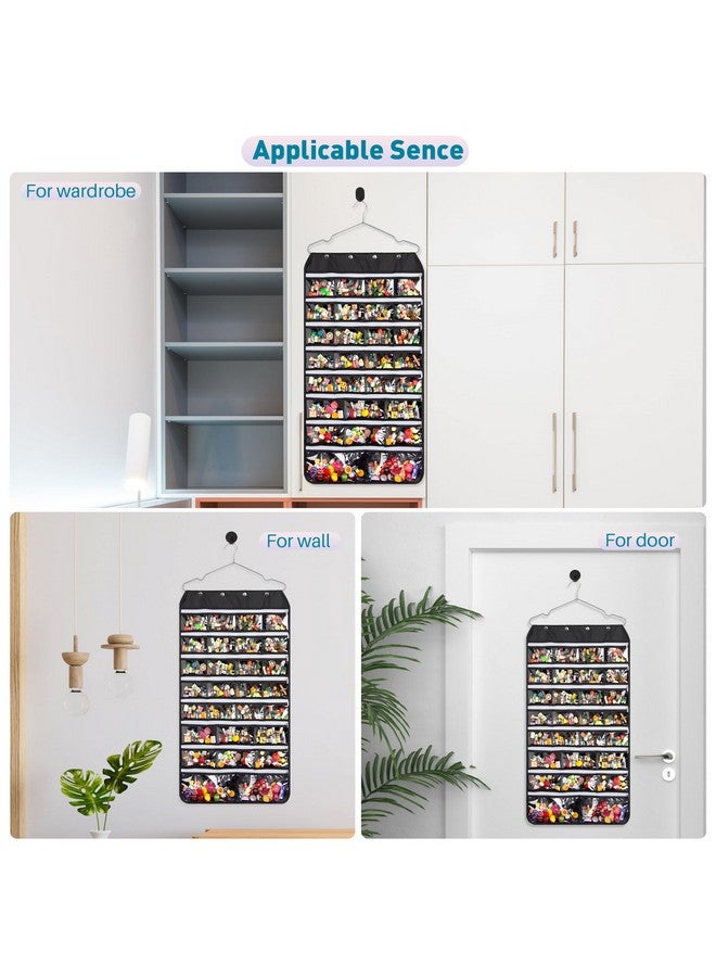 JOYMOMO JOYMOMO Hanging Mini Brand Organizer with 56 Slots for Real Littles (Mini Brands Not Included) - Double Sided, Black  - Image 5