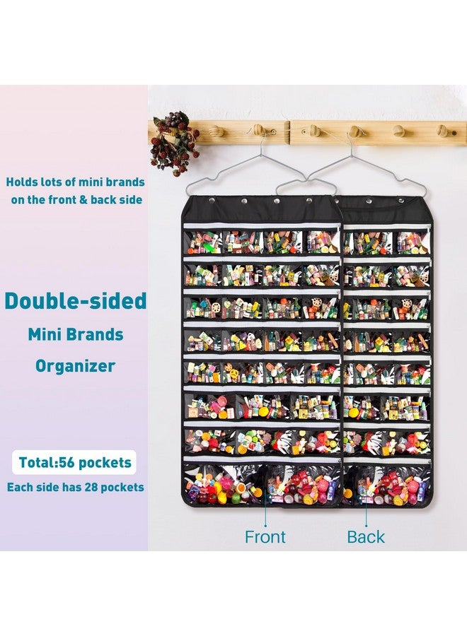 JOYMOMO JOYMOMO Hanging Mini Brand Organizer with 56 Slots for Real Littles (Mini Brands Not Included) - Double Sided, Black  - Image 4