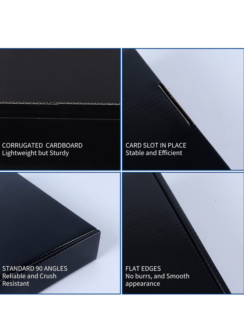 SYOSI - 20 Pack 10 x 6.5 x 2 Inches Black Shipping Boxes Cardboard Corrugated Mailer Boxes - Image 1
