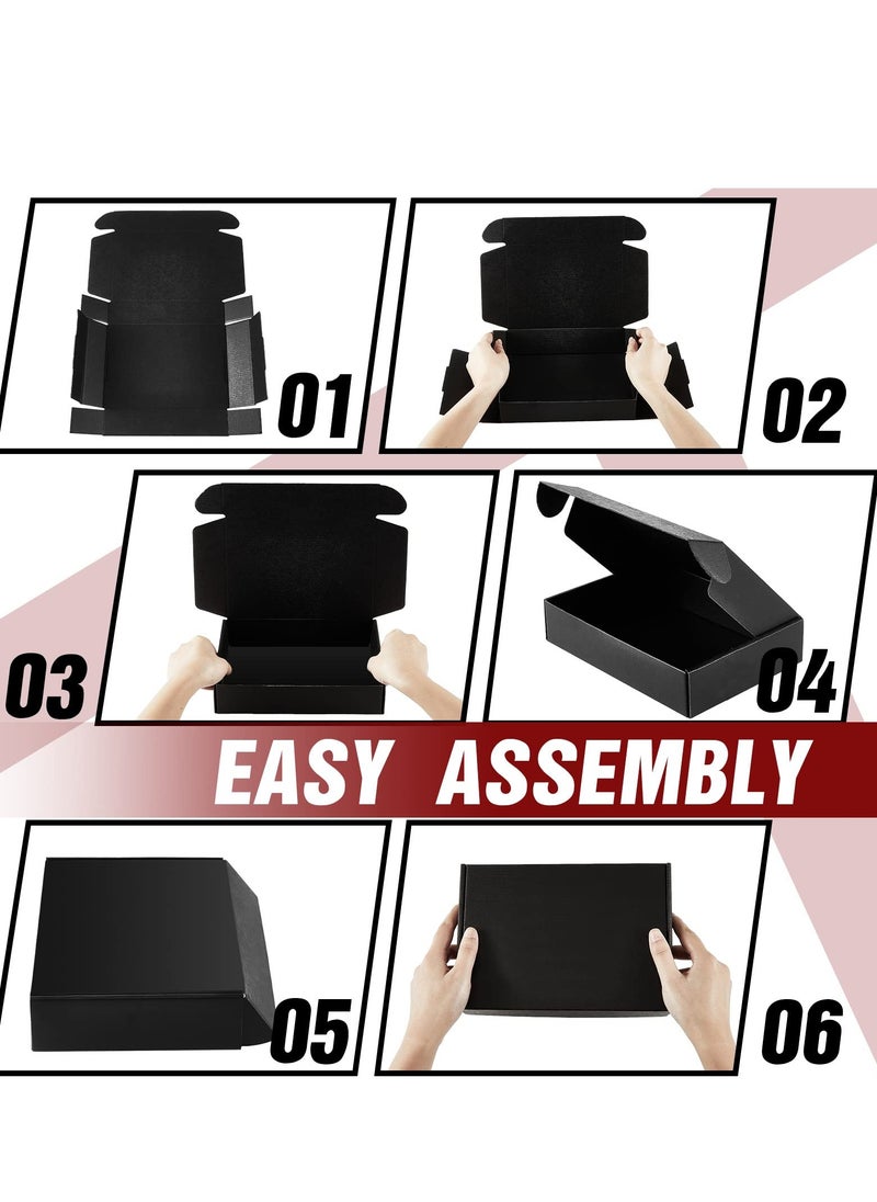 SYOSI - 20 Pack 10 x 6.5 x 2 Inches Black Shipping Boxes Cardboard Corrugated Mailer Boxes - Image 1