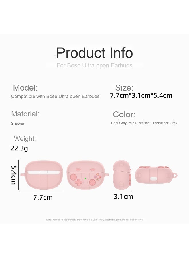 3D cartoon game console design case, compatible with Bose Ultra open, suitable for both men and women, comprehensive protection against falls, soft washable material. Hook and clasp