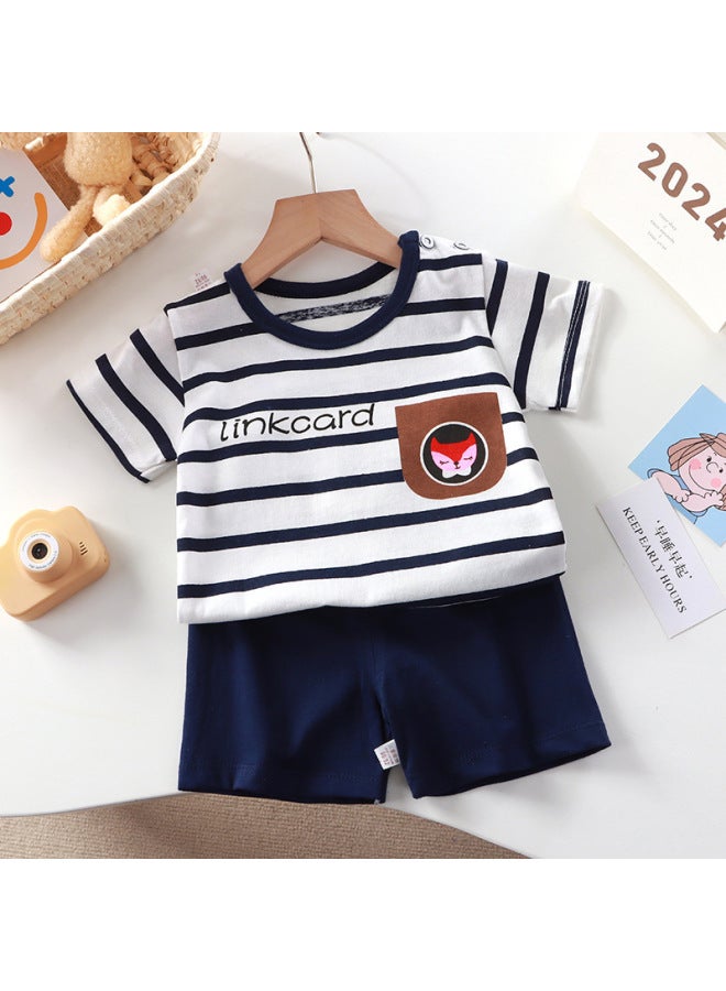 New Children's Wear Short-sleeved Suit Children's Short-sleeved Shorts Girls' Summer One-piece Boys' T-shirt Two-piece Baby Clothes