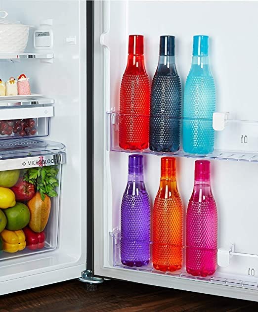 REGOLITH ENTERPRISES Plastic Fridge Water Bottle Set Checkered Pattern Outdoor Camping Home Travel Picnic Gym Sport Water Bottle 1000 ml 6 - Image 3
