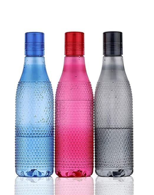 REGOLITH ENTERPRISES Plastic Fridge Water Bottle Set Checkered Pattern Outdoor Camping Home Travel Picnic Gym Sport Water Bottle 1000 ml 6 - Image 1