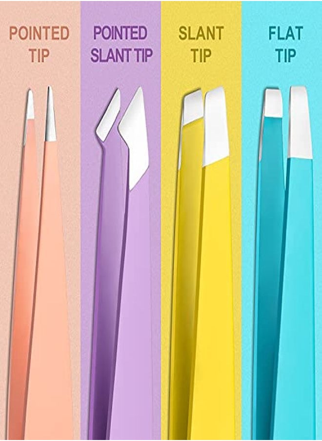 Professional Tweezers Set With Case - 4 Pieces Slanted And Pointed Stainless Steel Tweezers Set, Precision Slant Tweezers For Eyebrows, Facial Hair, Ingrown Hair, Splinter And Blackhead (White) - pzsku/ZF0267595E2F9C0C79663Z/45/_/1646459538/774461e5-26fc-473a-8155-e6e3cff5268b