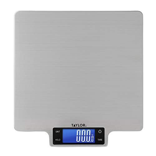 Taylor 22lb UltraPrecise Digital Stainless Steel Household Kitchen Scale One Silver