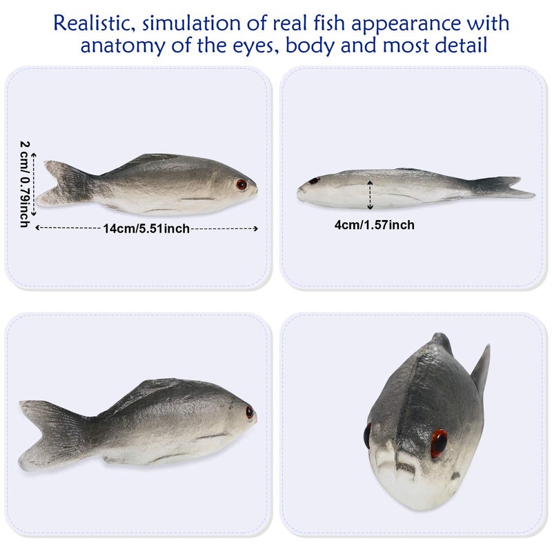 Gejoy 4 Pcs Fake Fish Realistic Toy Artificial Halloween Mode Small Plastic Sea Fish for Party Market Display Kitchen Decoration Photography Props - Image 3