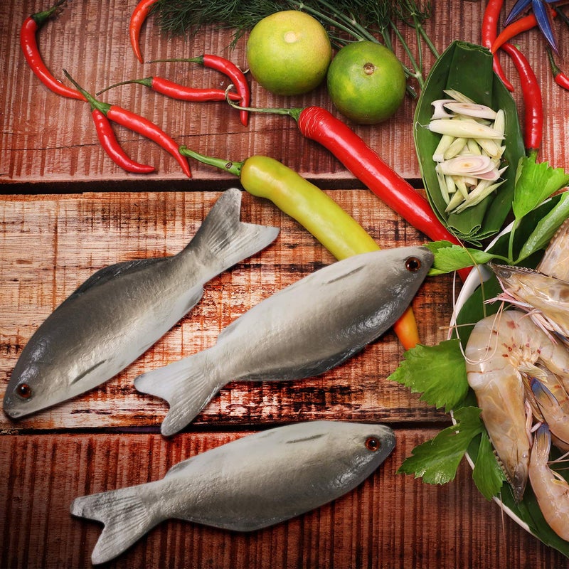 Gejoy 4 Pcs Fake Fish Realistic Toy Artificial Halloween Mode Small Plastic Sea Fish for Party Market Display Kitchen Decoration Photography Props - Image 2