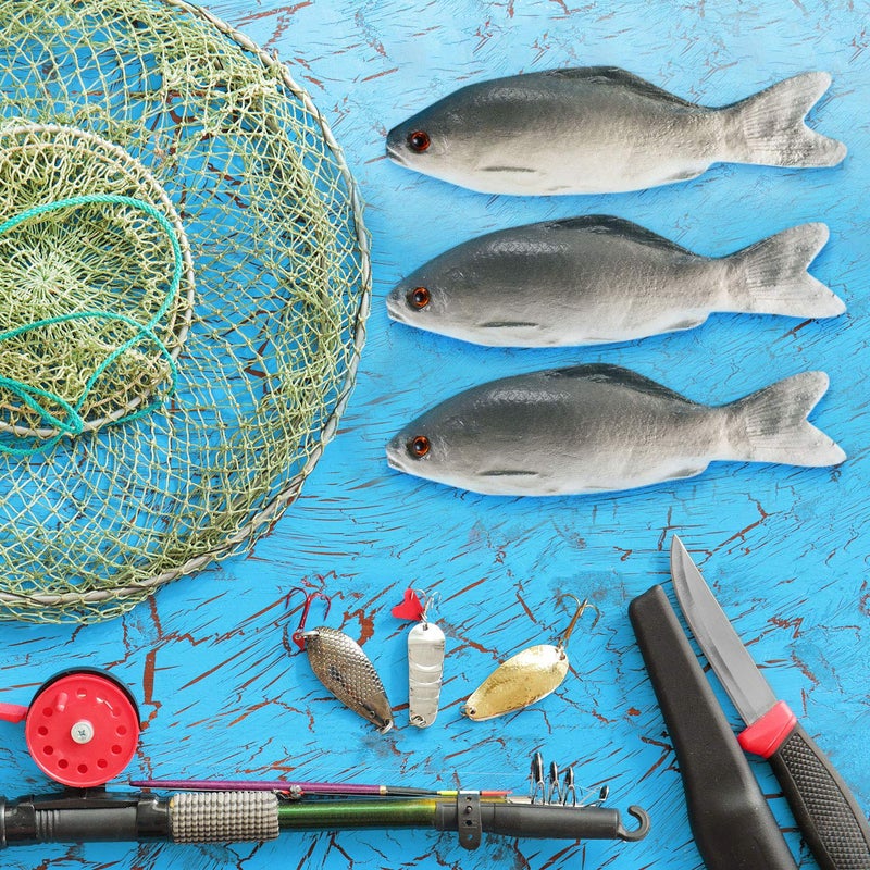 Gejoy 4 Pcs Fake Fish Realistic Toy Artificial Halloween Mode Small Plastic Sea Fish for Party Market Display Kitchen Decoration Photography Props - Image 5