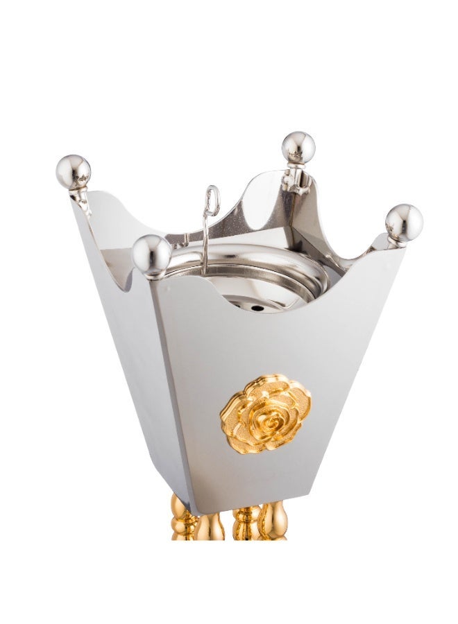 السيف  مبخرة معدني من لاستانلس الفضي مع الذهبي مع تصميم جذاب - Image 3