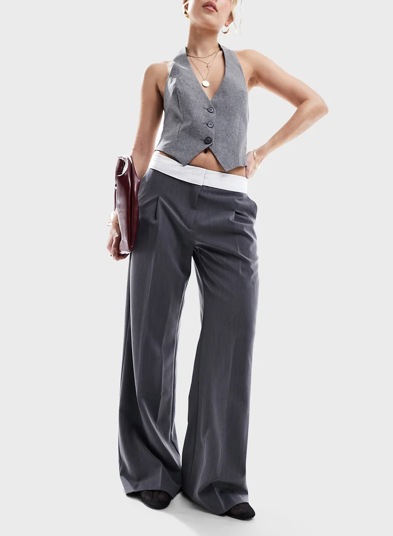 Miss Selfridge Fold Over High Waist Pants