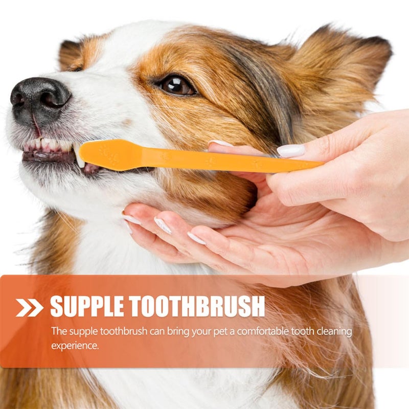 Dual Head Pet Toothbrush Set 8 Pieces Soft Bristle for Small and Large Dogs - Image 5