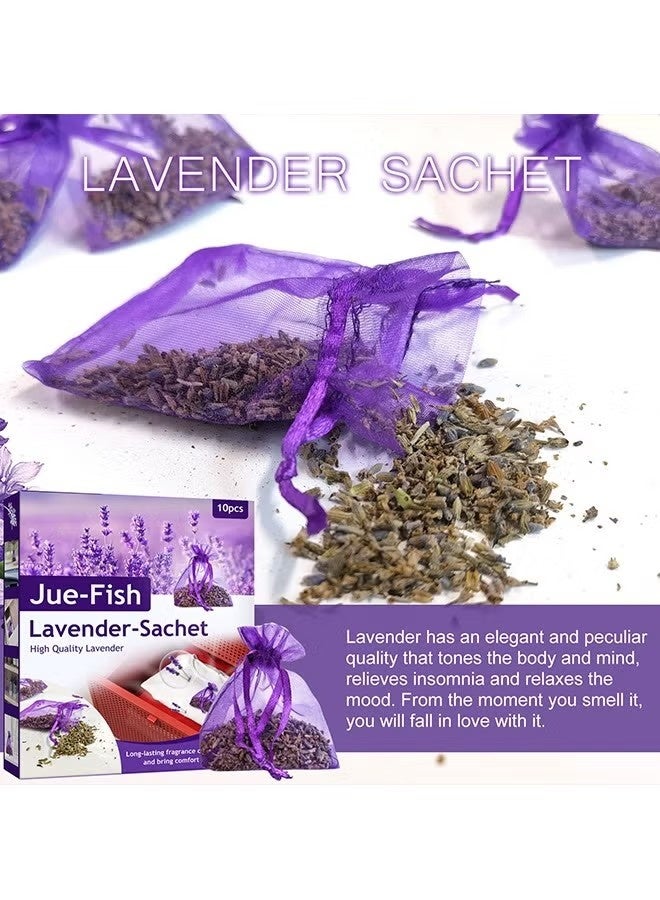 JUE-FISH Eco-Friendly Lavender Sachet Bags 10 Pcs - Lavender Sachets - Used for wardrobes, Drawers, Closets, Shoe cabinets and Cars, Fresh Fragrance - Suitable for Home Decoration - Can Carry The Sachet - Image 4