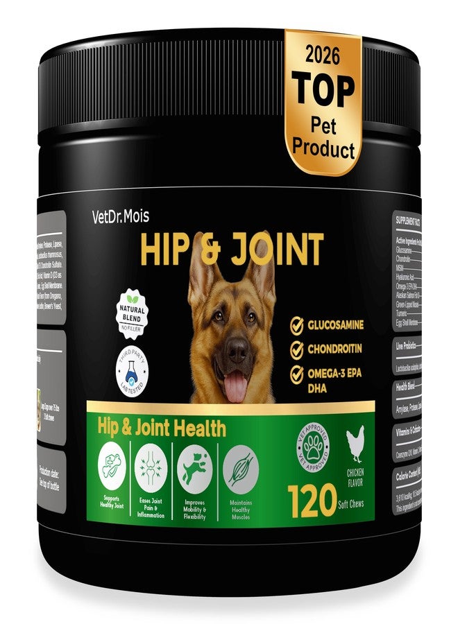 DRMOIS Dog Hip & Joint Supplement Chews with Glucosamine & Chondroitin – Joint Support for Senior & Large Breed Dogs, Helps Mobility & Flexibility – 120 Ct - Image 1
