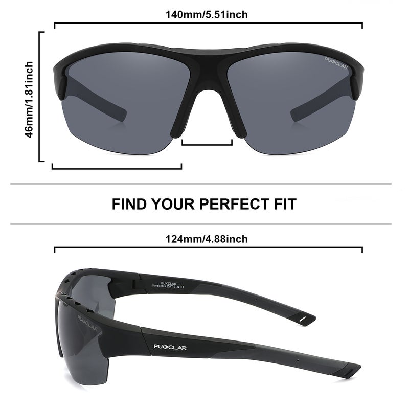 PUKCLAR Polarised Sports Sunglasses for Men Women Cycling Glasses UV400 Protection Sun Glasses For Running Driving Fishing Travel - Image 5