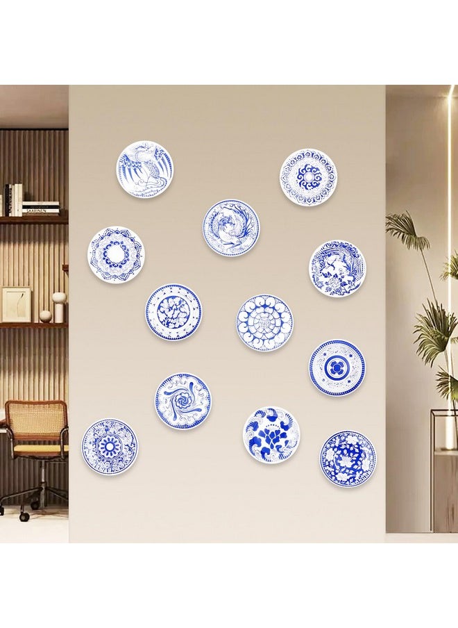 Bbiamsleep - 24 Pieces 7 Inch Blue And White Plates Decorative Paper Plates Blue Floral And White Party Plates Birthday Plate Disposable Paper Plates Cake Dessert Plates For Bridal Wedding Tea Party - Image 1