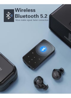 BENJIE MP3 Player 64GB with Bluetooth 5.2, 1.5 inch Colorful Screen Sensitive Touch Button, Hi-Fi Music MP3 Player with Clip Pedometer Voice Recorder Card Reader, Function for Sports Running  - Image 3