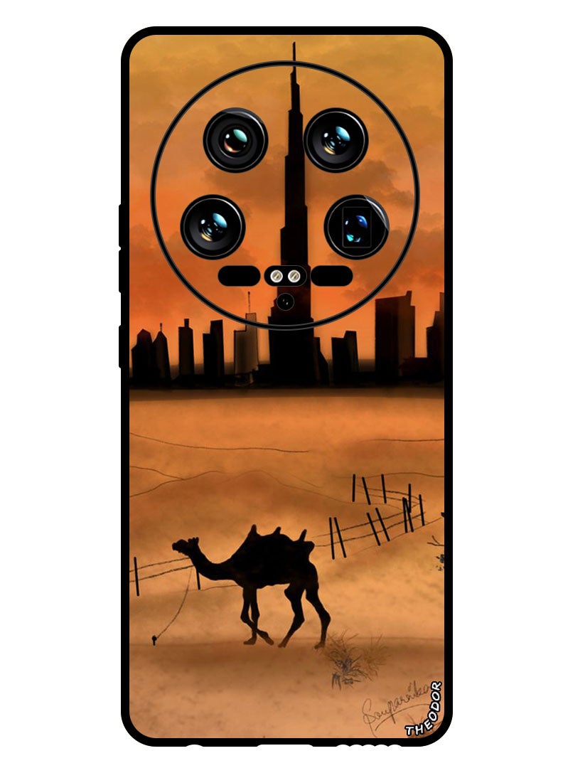 Theodor Protective Case Anti Scratch Shock Proof Bumper Cover For Xiaomi 14 Ultra Sunset Camel Burj Khalifa - Image 1