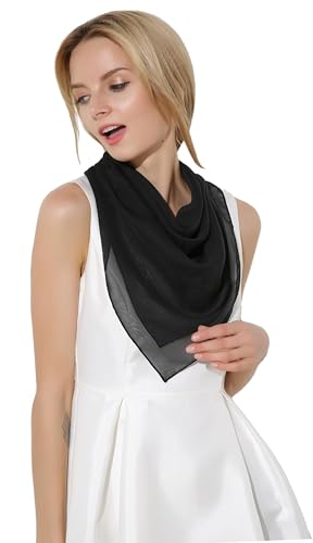Fairycece Chiffon Scarf Neck Scarf Black Women 50s Accessories for Women - Image 2