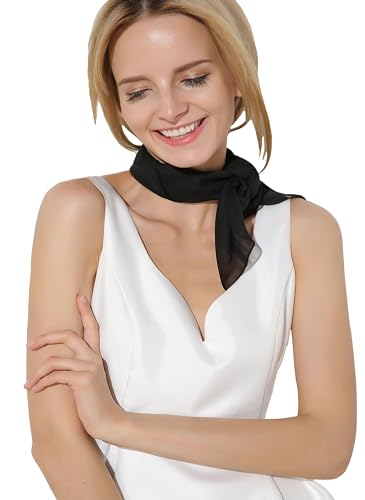 Fairycece Chiffon Scarf Neck Scarf Black Women 50s Accessories for Women - Image 4